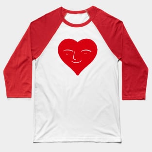 Happy red heart smiling. Baseball T-Shirt